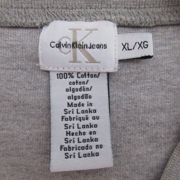 Calvin Klein Jeans Vest Sz XL Full Zip Gray 100% Cotton Sleeveless Front Pockets - Picture 3 of 6